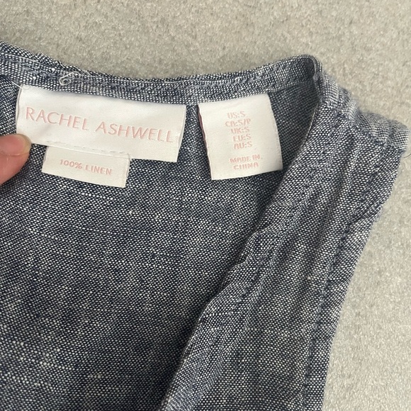 ❤️2/$50❤️[S]Rachel Ashwell Blue Gray Sleeveless Linen Tank Dress - Picture 3 of 8